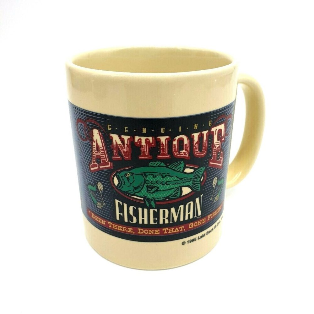 Genuine Antique Fisherman Coffee Cup Been There, Done That, Gone Fishin' Mug